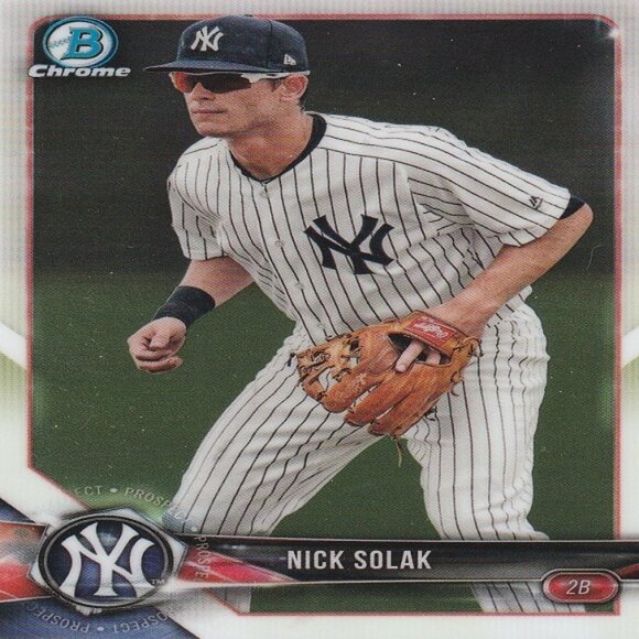 Nick Solak - 2018 Topps Chrome MLB Yankees Prospect Card - Card Number BCP104 - Picture 1 of 2